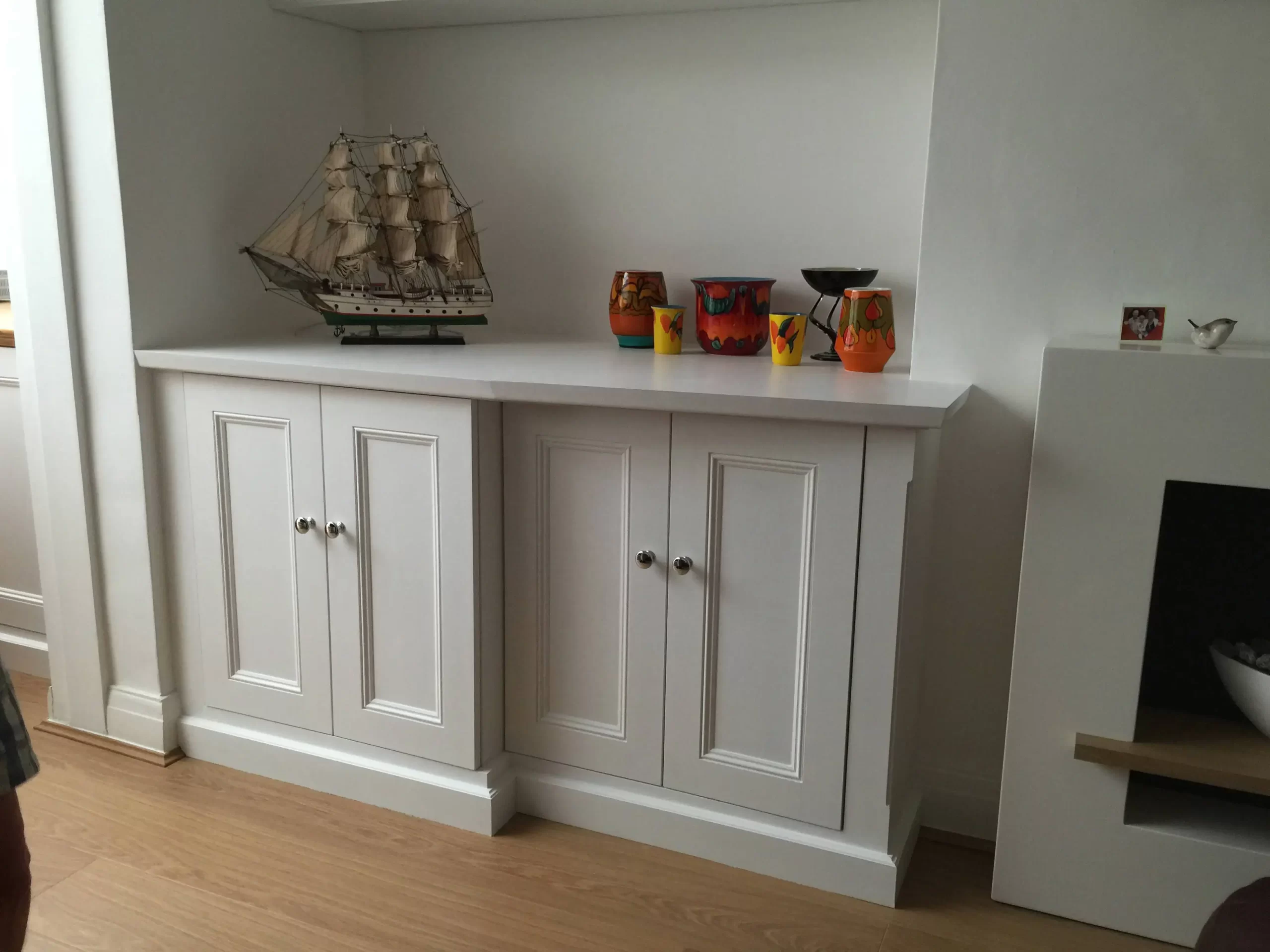 Classic fitted white base cabinet.